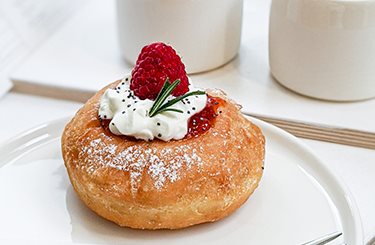 Pastry cream & fruit filled donut